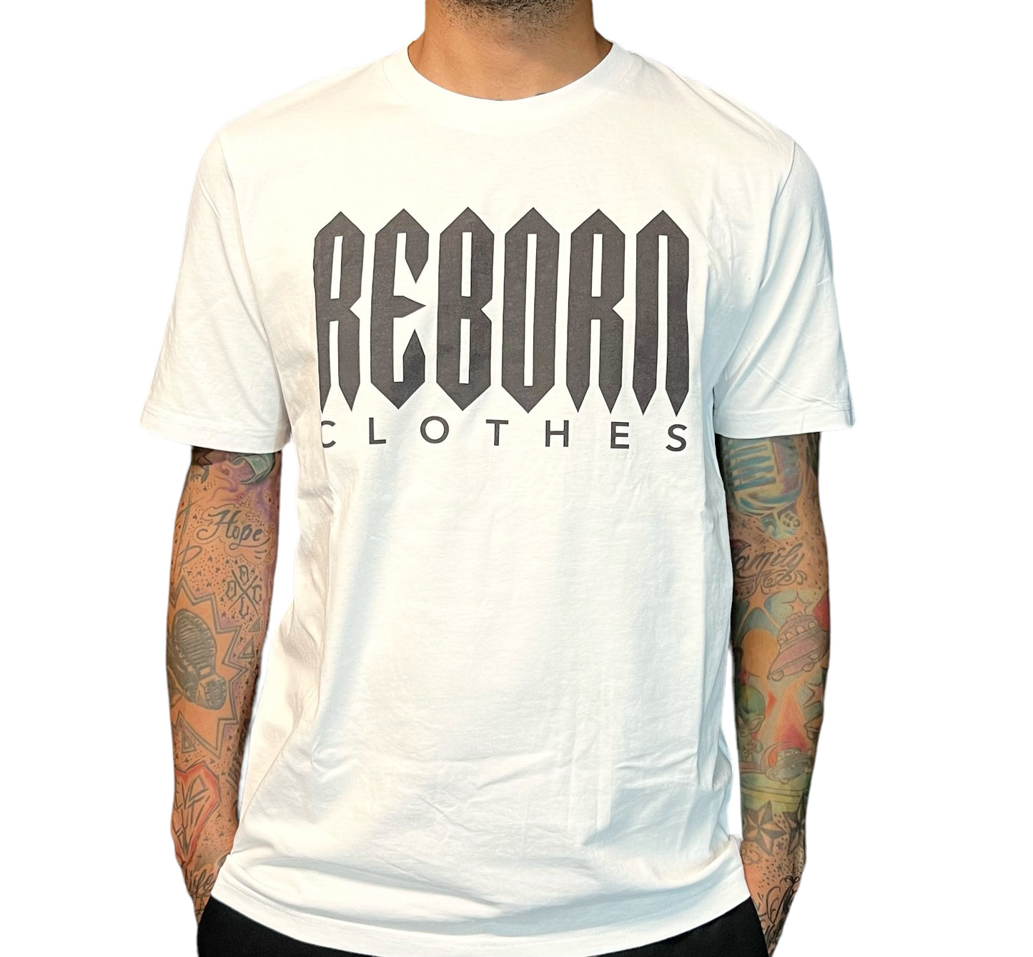 T-Shirt reborn logo white