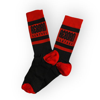 Socks mid high black/red