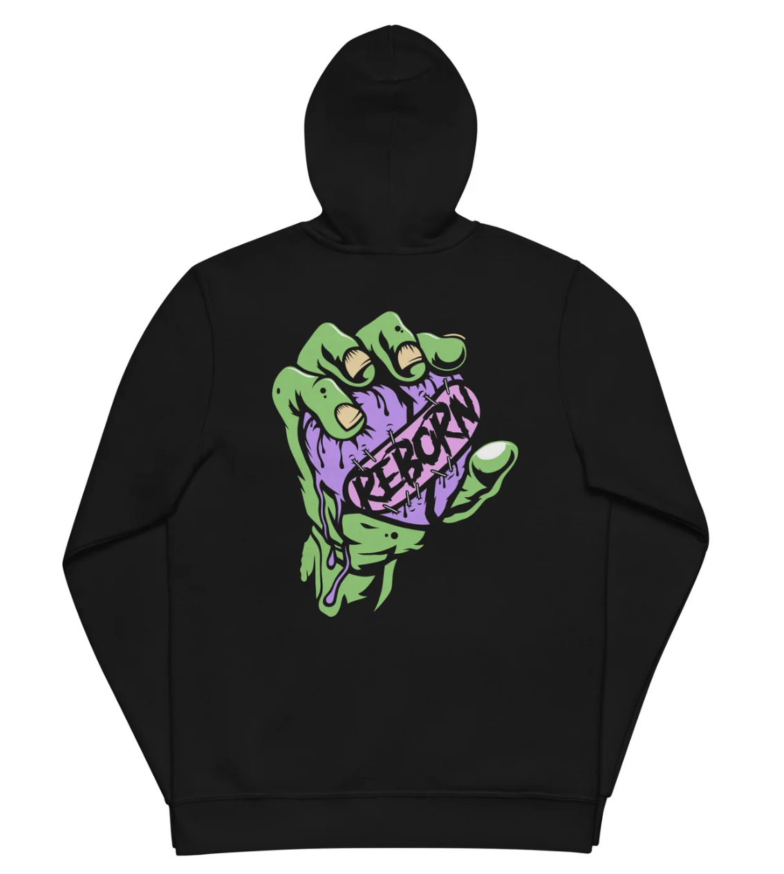 Hoodie zip zombie hand black