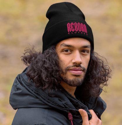 Beanie reborn black/fucsia