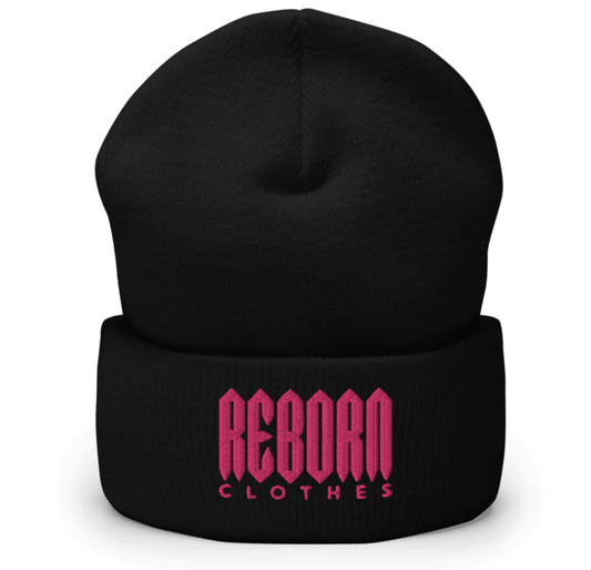 Beanie reborn black/fucsia