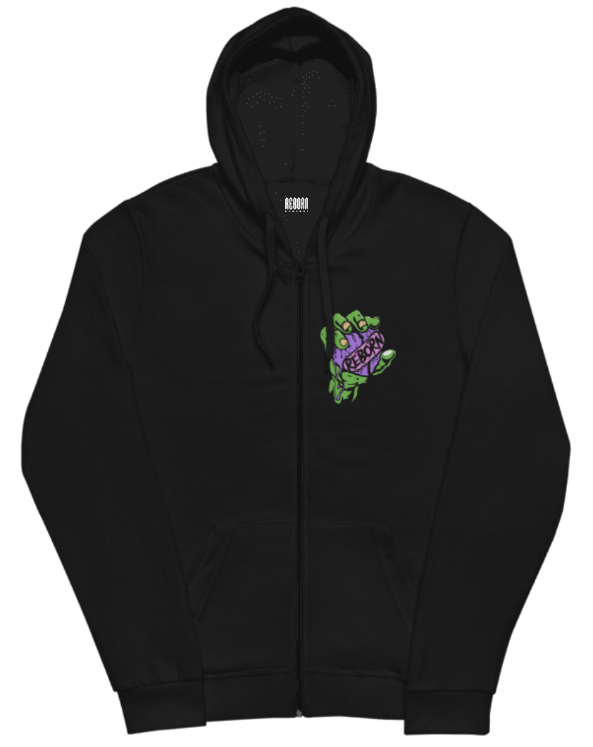 Hoodie zip zombie hand black